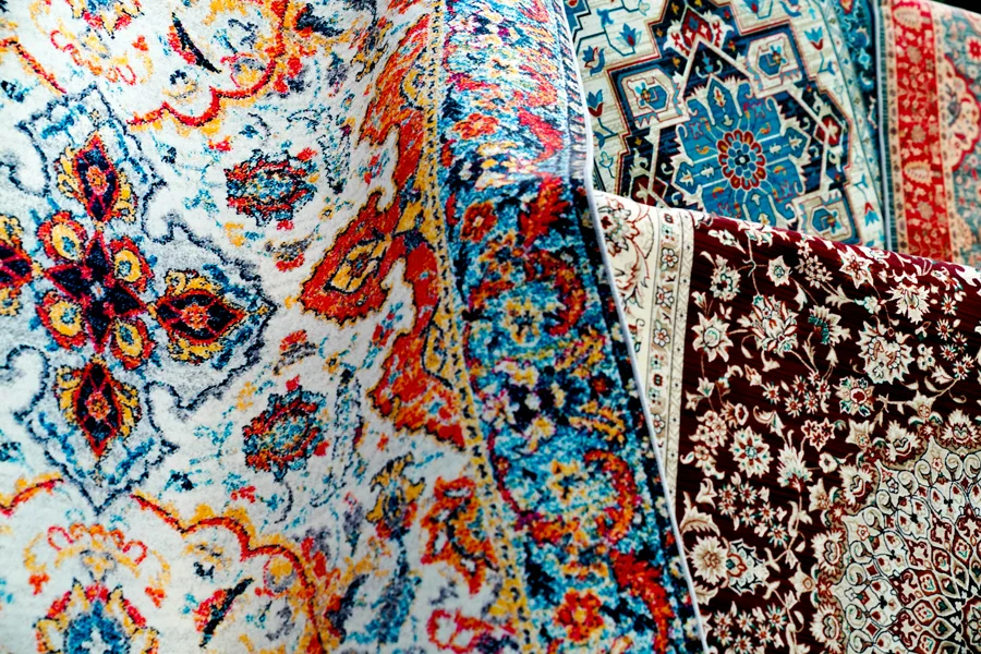 A zoomed image of carpets, used to show the behaviour of the intersection observer. It shows up on screen only when the DOM element enters the viewport.